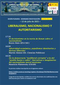 Seminario de investigación "Liberalismo, nacionalismo y autoritarismo"