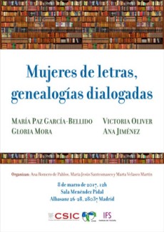Jornada 8 de marzo: "Mujeres de letras, genealogías dialogadas"
