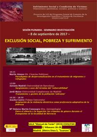 Sesión plenaria Seminario SUFRIVIC: "Exclusión social, pobreza y sufrimiento"