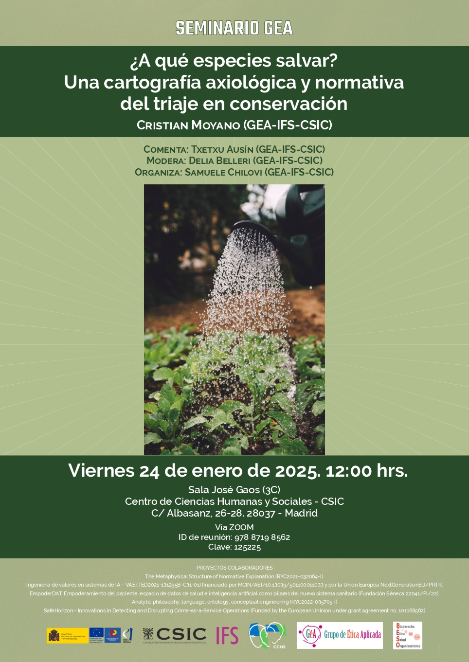 Seminario Grupo GEA: "¿A qué especies salvar? Una cartografía axiológica y normativa  del triaje en conservación "