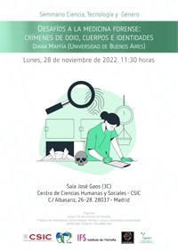 Seminario Ciencia, Tecnología y Género: "Desafíos a la medicina forense:  crímenes de odio, cuerpos e identidades"