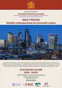 Seminario permanente «La filosofía política de la ciudad»: "POLIS Y POLÍTICA Desafíos contemporáneos de renovación urbana