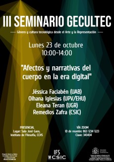 III Seminario GECULTEC: "Afectos y narrativas del cuerpo en la era digital"