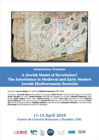 Workshop "A Jewish Model Of Devolution? The Inheritance In The Medieval ...