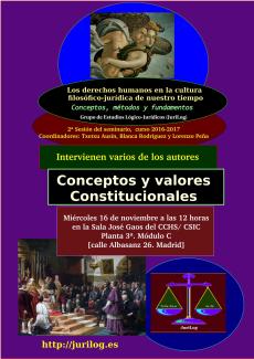 Seminario: "Conceptos, métodos y fundamentos: Los derechos humanos en la cultura filosófico-jurídica de nuestro tiempo": "Conceptos y valores Constitucionales"