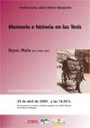 Conferencia sobre Walter Benjamin: "Memoria e historia en las Tesis"