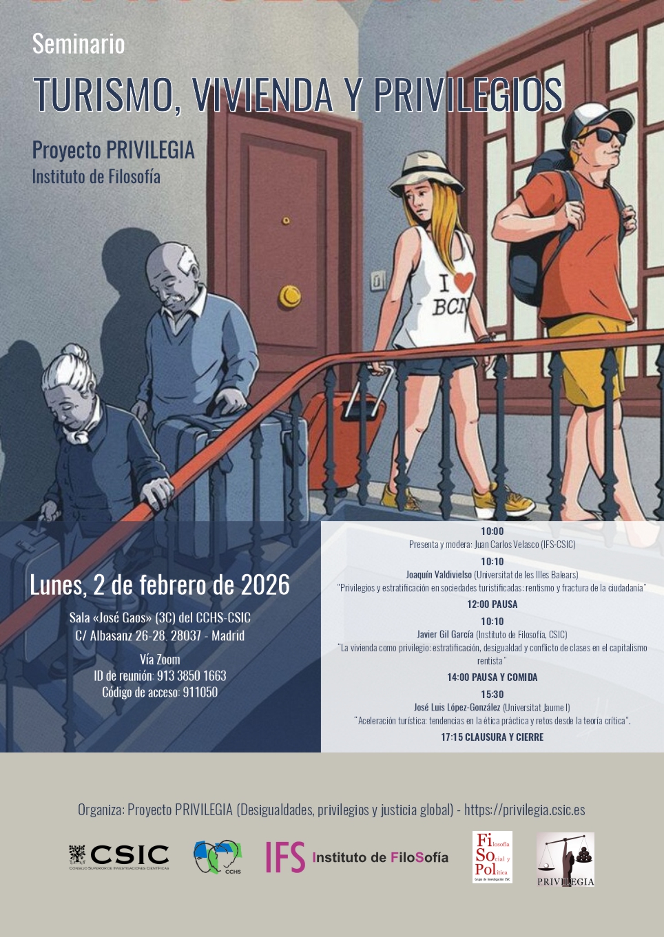 Seminario PRIVILEGIA: "Turismo, vivienda y privilegios"